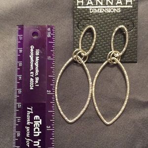 NWT silver 3” post earrings